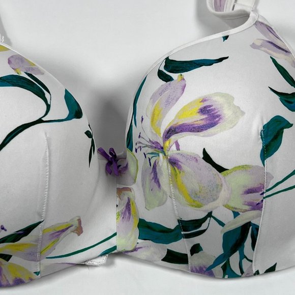 Cacique Smooth Balconette 38DDD White Lily Floral Print‎ - Picture 3 of 11
